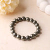 Pyrite Round Beads Bracelet