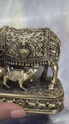 Gai Vasru Brass Idol 5 Inch – Cow & Calf Traditional Decorative Murti